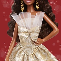 Barbie-Poupée Barbie Joyeux Noël 2025-avec robe argent et or