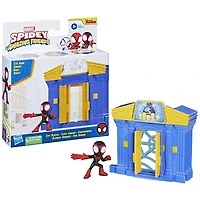Marvel Spidey and His Amazing Friends City Blocks Miles Morales: Spider-Man City Bank, Kids Playset with Action Figure