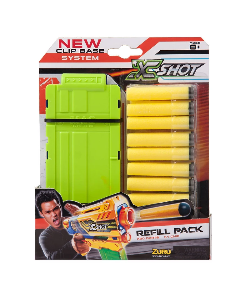 Chargeur X-Shot Excel et pack de recharge de fléchettes (24 fléchettes) de ZURU