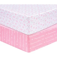 Ensemble de 2 draps-housses en microfibre pour lit de bébé Sammy & Lou Floral