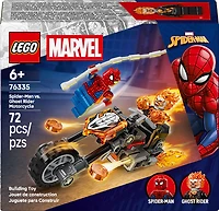 LEGO Marvel Spider-Man Contre la Moto de Ghost Rider - Jouet de Construction de Superhéros pour Enfants - 76335