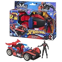 Marvel Spider-Man VenomVersus Epic World of Action Miles Morales Bolide de course Remix, figurine et voiture, jouets de super-héros, dès 4 ans