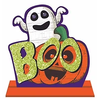 Décoration d'Halloween signe debout citrouille/fantôme