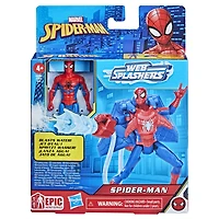 Marvel Spider-Man Aqua Web Warriors 4-Inch Spider-Man Action Figure with Refillable Water Gear Accessory