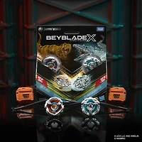 Collaboration Beyblade X Jurassic World T. Rex contre Mosasaurus, multipack