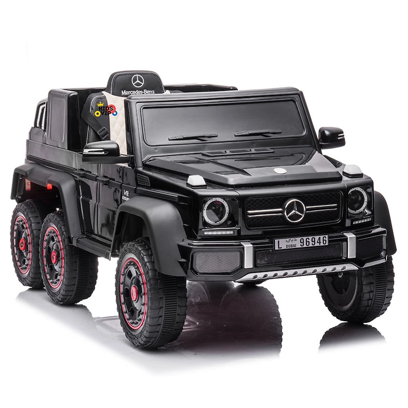 Kidsvip 12V Mercedes 6X6 W/ Rc- Black - Édition anglaise