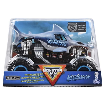 Monster Jam, Monster truck Megalodon officiel, véhicule en métal moulé, échelle 1:24