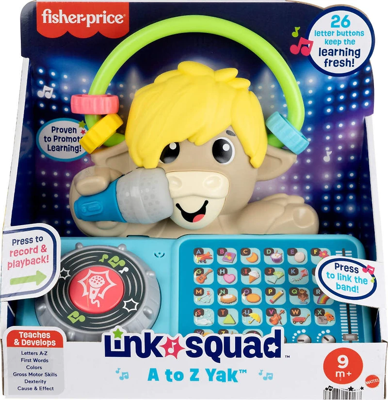 Fisher-Price Link Squad A to Z Yak Baby Learning Toy with Music & Lights - English Edition