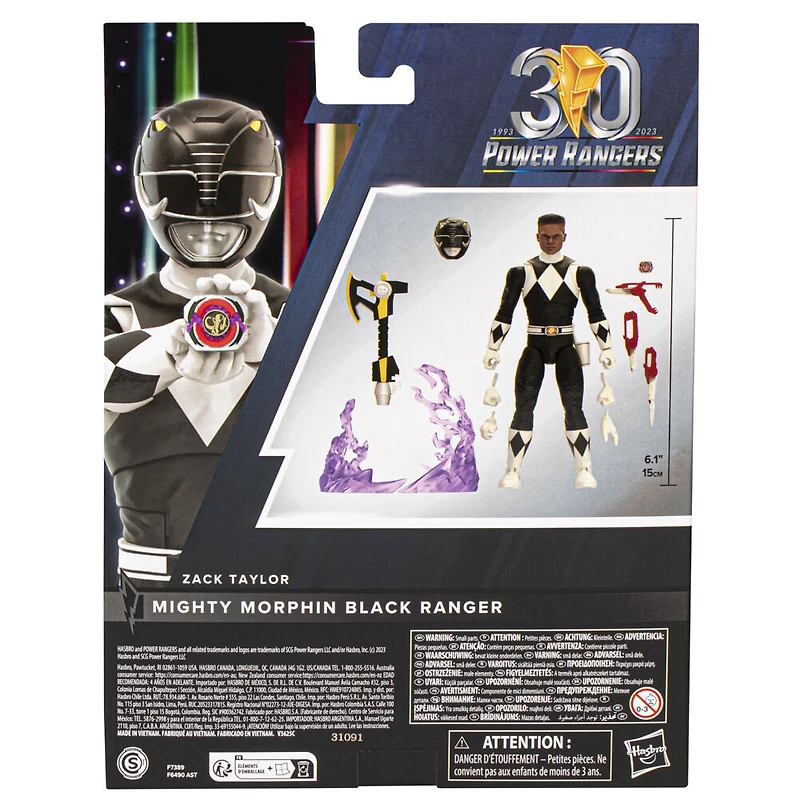 Power Rangers Lightning Collection Remastered Mighty Morphin Black Ranger 6" Action Figure