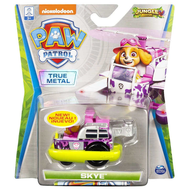 PAW Patrol, True Metal Skye Collectible Die-Cast Vehicle, Jungle Rescue Series 1:55 Scale