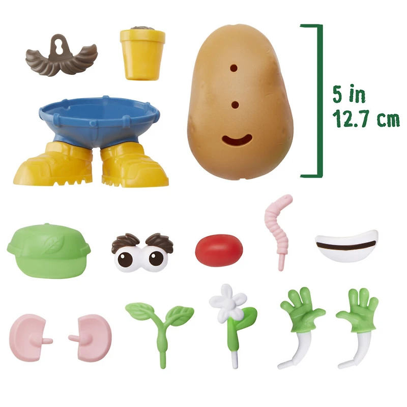 Mr. Potato Head Goes Green, 15 Parts and Pieces Made with Plant-Based Plastic, Kids Toys