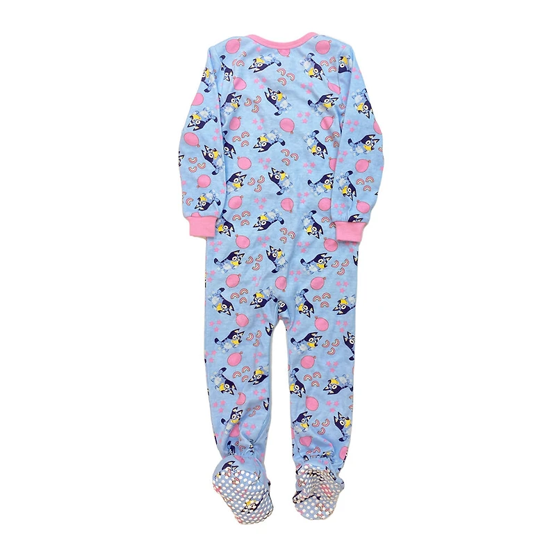 Bluey - Combinaison pyjama à pieds, personnage ballon rose - Bleu