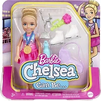 Barbie - Coffret Barbie Chelsea Patineuse avec Poupée Chelsea Patineuse et accessoires