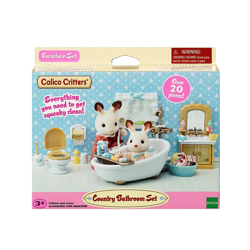 Ensemble de salle de bain Calico Critters Country, meubles et accessoires de maison de poupée