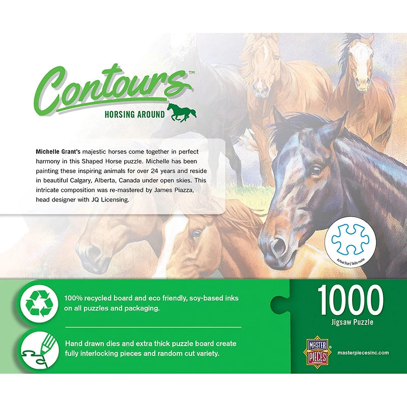 "Contours" - "Horsing Around" - Puzzle En Forme De 1000 Pièces