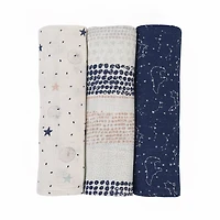 Baby's First by Nemcor 3 Pack Cotton Muslin Receiving Blankets
