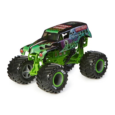 Monster Jam, Monster truck Grave Digger officiel (vert/noir), véhicule en métal moulé à collectionner, échelle 1:24