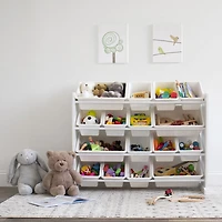 Toy Organizer with 16 Bins, White/White