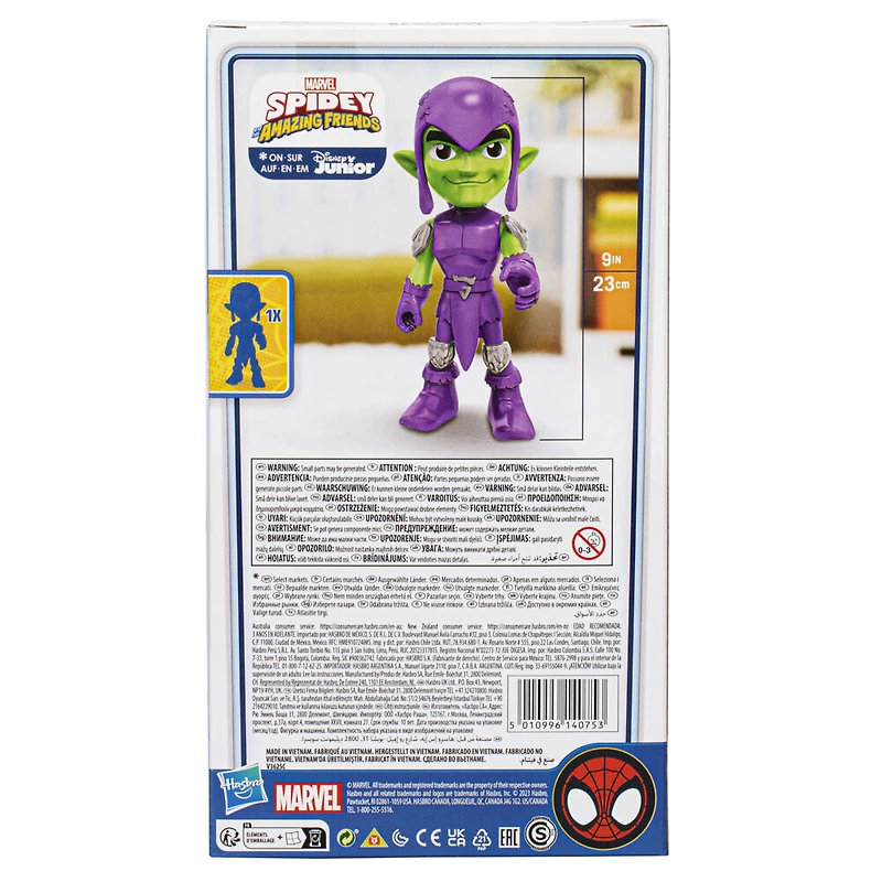 Marvel Spidey and His Amazing Friends Supersized Green Goblin Figure, 9-Inch Action Figure, Preschool Toys for Kids