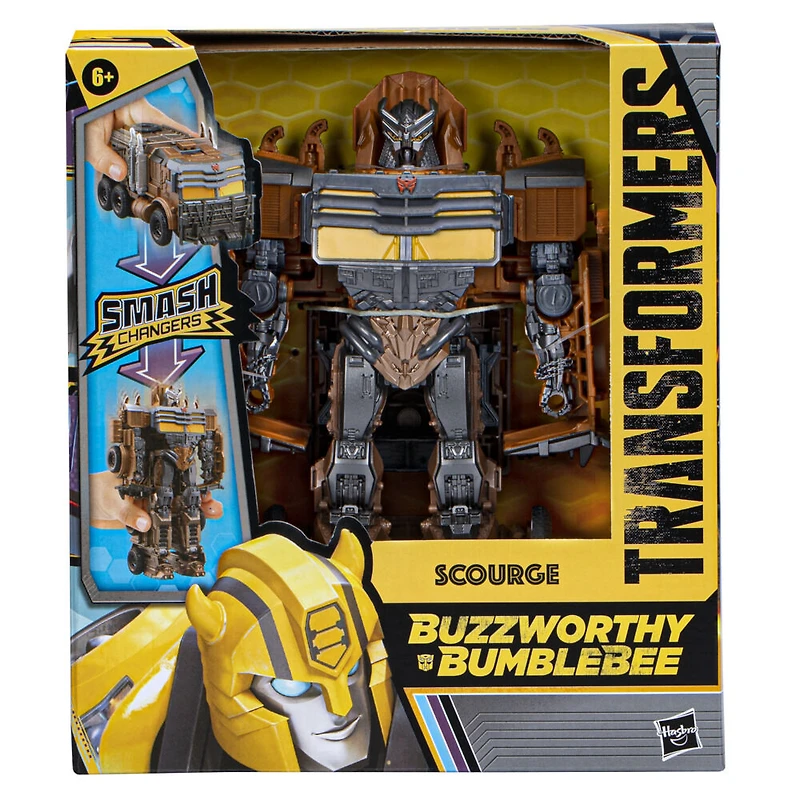 Transformers: Rise of the Beasts, figurine Buzzworthy Bumblebee Smash Changer Scourge de 22,5 cm - Notre exclusivité