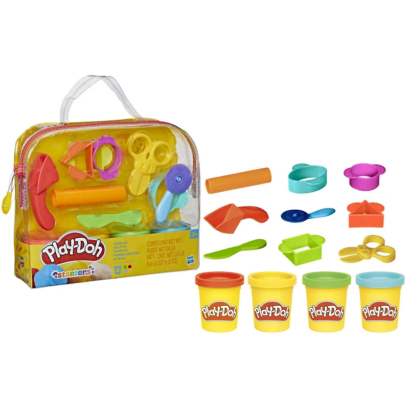 Play-Doh Starter Set, 9 Accessories, 4 Cans, Preschool Toys