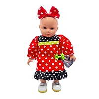 Polk-a-Dot Dress, Hairband and shoes for 36cm Doll
