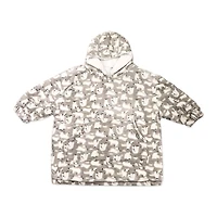 Jesse & Lulu Lounge Couverture à capuchon surdimensionnée : Ours polaire gris