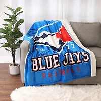 Couverture en polaire Sherpa à motif sportif des Blue Jays de Toronto de la MLB(50 x 60)
