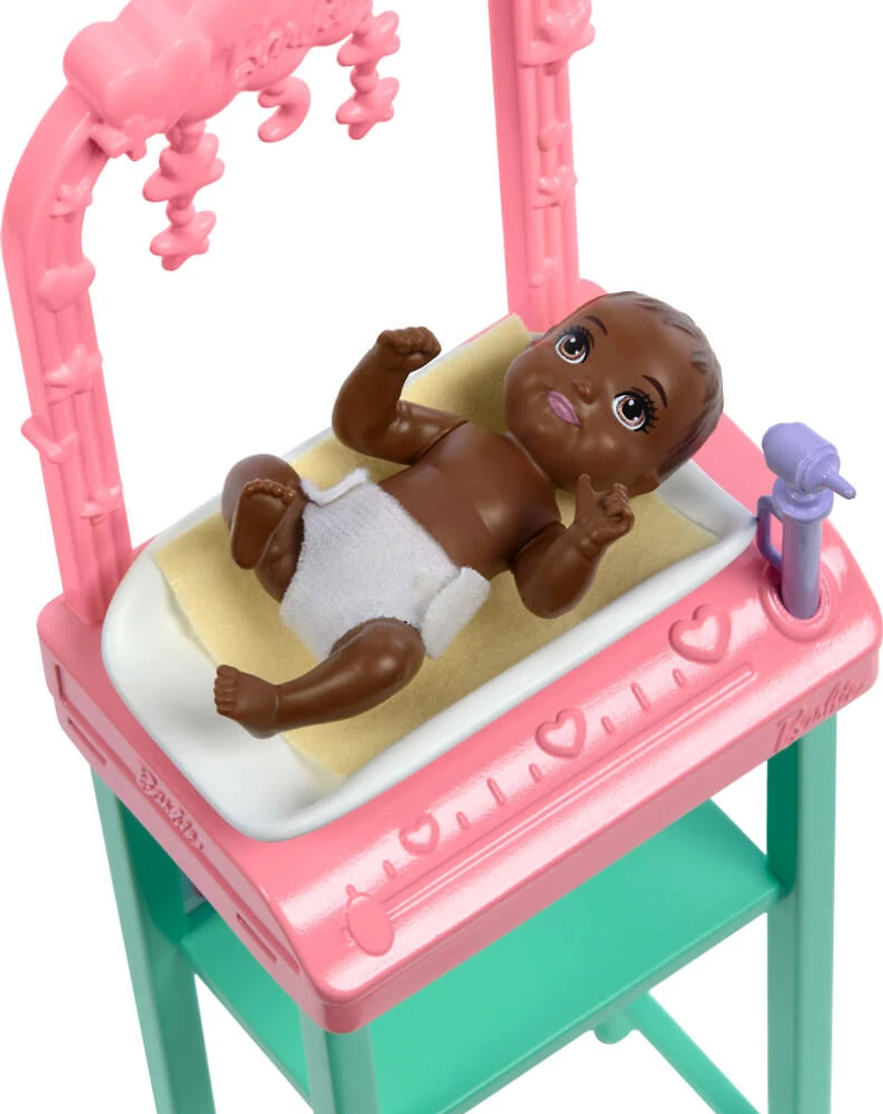 Barbie Baby Doctor Doll with Blonde Fashion Doll, 1 Baby Doll, Furniture & Accessories