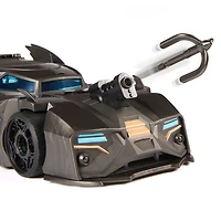 DC Comics, Coffret Crusader Batmobile avec figurine Batman exclusive de 10 cm, 3 figurines de super-méchants en papier