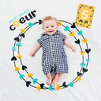 Lulujo - Mon Petit Coeur Milestone Blanket - French Edition