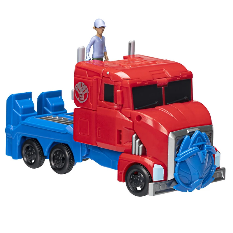 Transformers EarthSpark, figurine Spin Changer Optimus Prime de 20 cm avec figurine Robby Malto de 5 cm