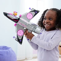 PAW Patrol: The Mighty Movie, Transforming Rescue Jet with Skye Mighty Pups Action Figure, Lights and Sounds