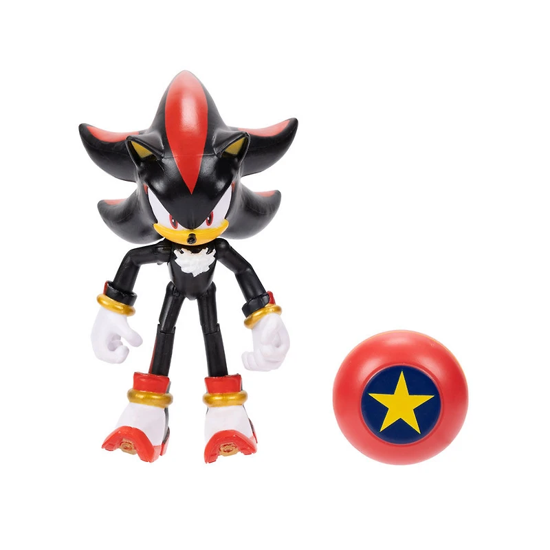 Figurine Sonic de 4 pouces - Shadow moderne avec avec Ressort étoile 