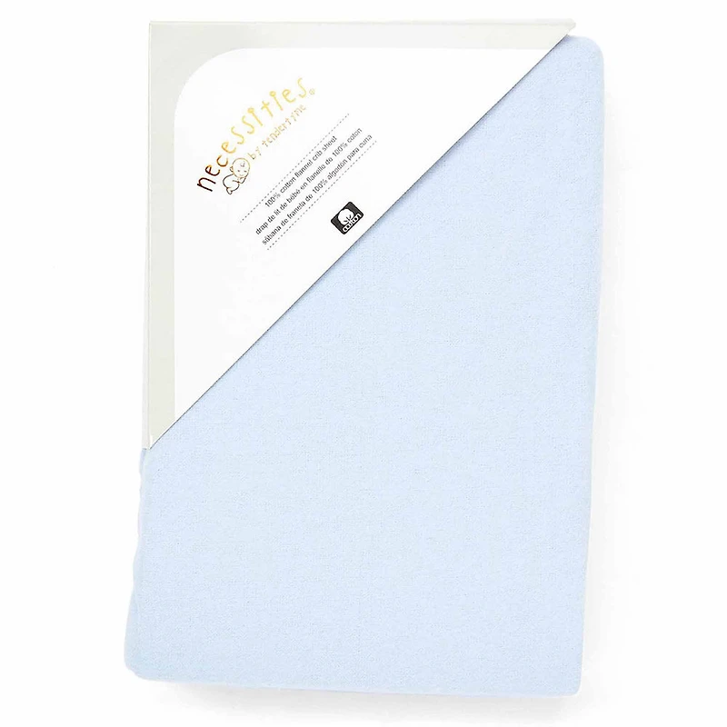 Drap de lit de bébé en flanelle bleue Necessities By Tendertyme