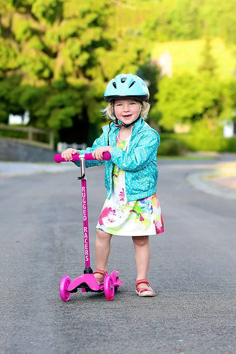 Trottinette Rugged Racer Mini Deluxe à 3 roues - Rose - Édition anglaise