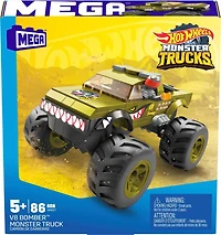 MEGA Hot Wheels V8 Bomber Monster Truck building set, 86 pieces