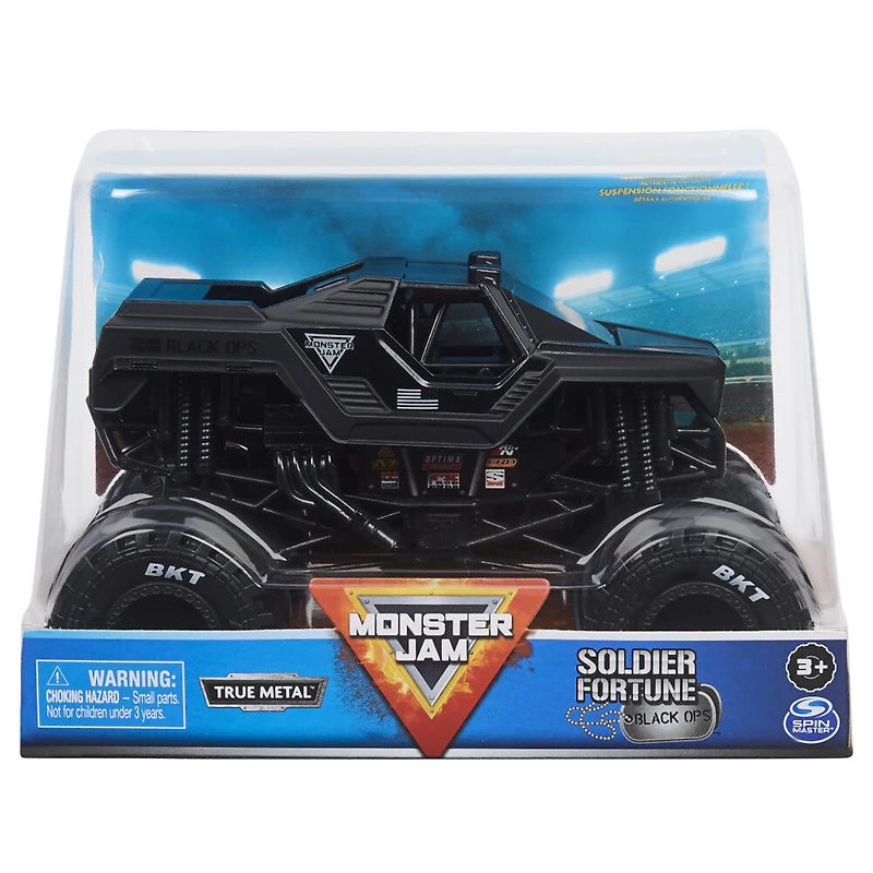 Monster Jam, Monster truck Soldier Fortune Black Ops officiel, véhicule en métal moulé à collectionner