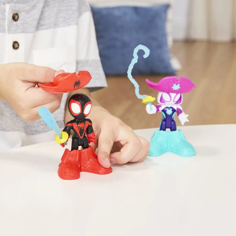 Marvel Spidey et ses Amis Extraordinaires Water-Webs, figurines Pirate Miles " Spin " Morales et Pirate Ghost-Spider