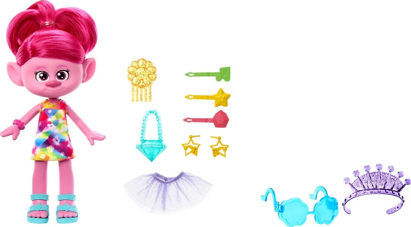 DreamWorks Trolls Band Together Chic Queen Poppy Fashion Doll & 10+ Styling Accessories