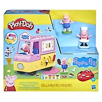 Play-Doh Peppa et le camion de glaces, figurines Peppa et George, 5 pots de pâte à modeler atoxique