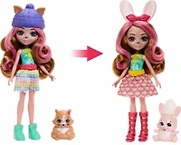 Enchantimals Poupée2 en 1 Lapin et Écureuil, 2animaux, access.