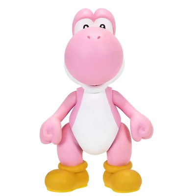 Figurines du Monde de Nintendo de 4 pouces - Yoshi (rose) avec un accessoire d'oeuf