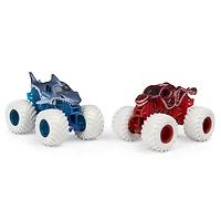 Monster Jam, Monster trucks Megalodon vs Octon8er officiels qui changent de couleur en métal moulé, échelle 1:64