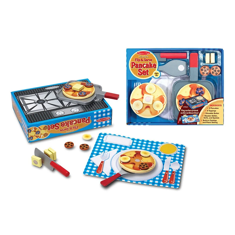 Melissa and Doug - Wooden Flip and Serve Pancake Set