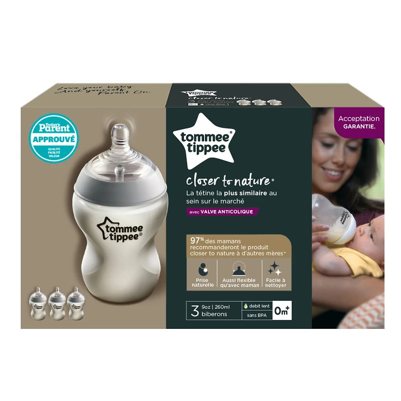 Premier biberon Closer to Nature de  oz (paquet de 3