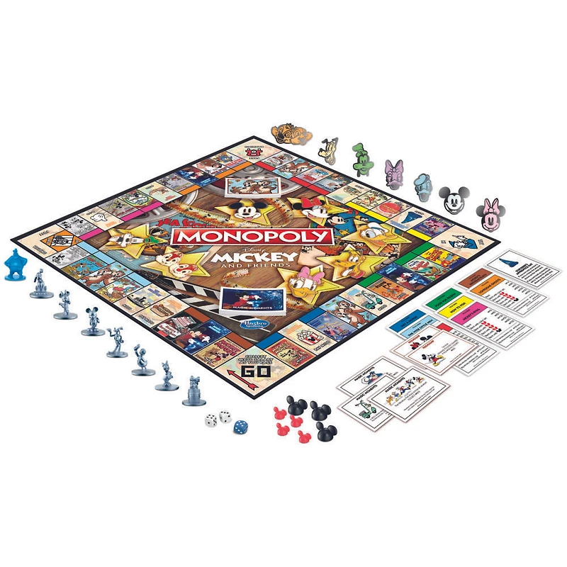 Monopoly : édition Disney Mickey et ses amis, pions Mickey et ses amis et épinglettes Disney exclusives - Édition anglaise - Notre exclusivité