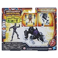 Marvel Mech Strike Mechasaurs, figurine Black Panther de 10 cm avec Sabre Claw Mechasaur, jouet de super-héros