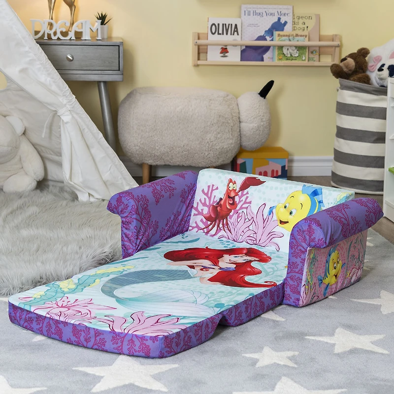 Mobilier Marshmallow - Canapé dépliable en mousse 2-en-1 pour enfants, The Little Mermaid, par Spin Master