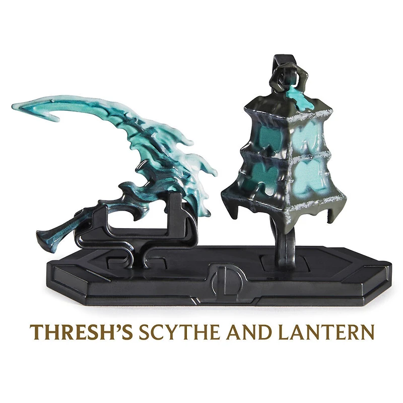League of Legends, Official Thresh Scythe and Lantern Collectible with Display Base, True Metal Weaponry, First Edition Collectible Grade